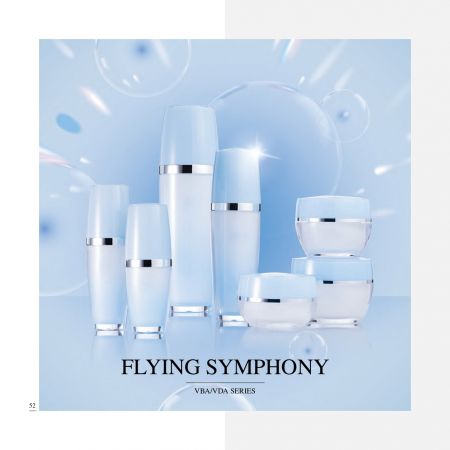 Emballage de luxe pour cosmétiques et soins de la peau en acrylique de forme ovale - Série Symphonie Volante - Collection d'emballages de soins de la peau en acrylique de luxe - Flying-Symphony